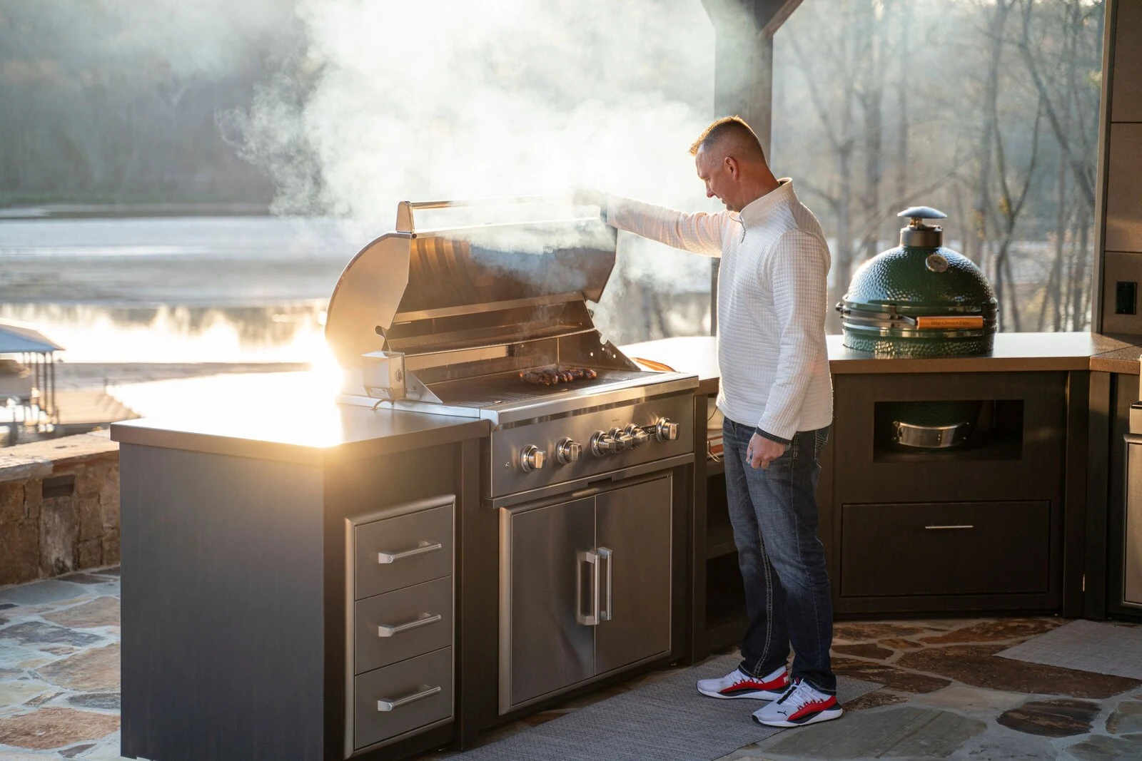 Custom outdoor kitchen in North Idaho