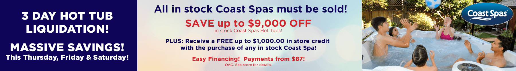 3-Day Hot Tub Liquidation - Massive Savings at Quality Stoves & Spas in Post Falls, ID!